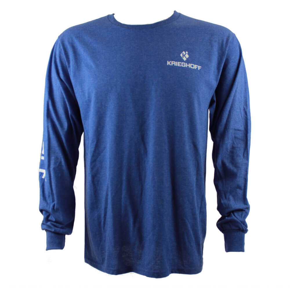 Krieghoff Long Sleeve T-Shirt, Heather Royal – 3XL Only